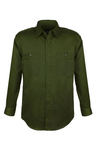 Men's Cotton Blend Twill Long Sleeve Shirt Tall (GREEN) (LT-3XLT)