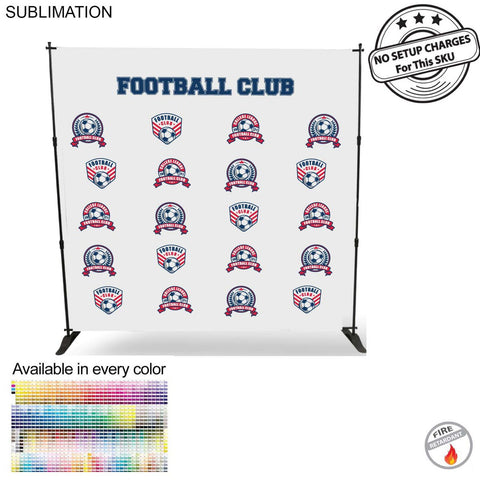 Sports Teams 8' Backdrop, Media Wall, with Full Color Graphics, Photos, NO SETUP CHARGE