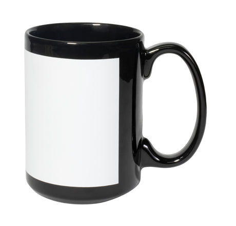 Hinton 14oz 2tone Black Sublimation mug in Ripple brown gift box