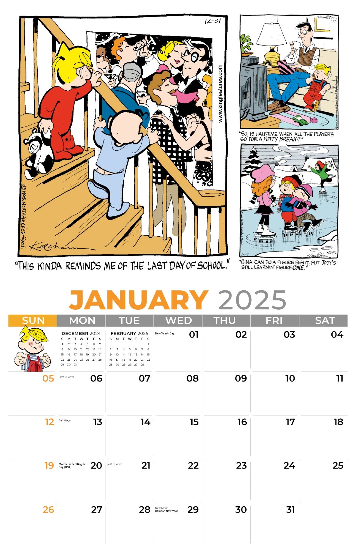 Galleria Wall Calendar 2025 Dennis the Menace