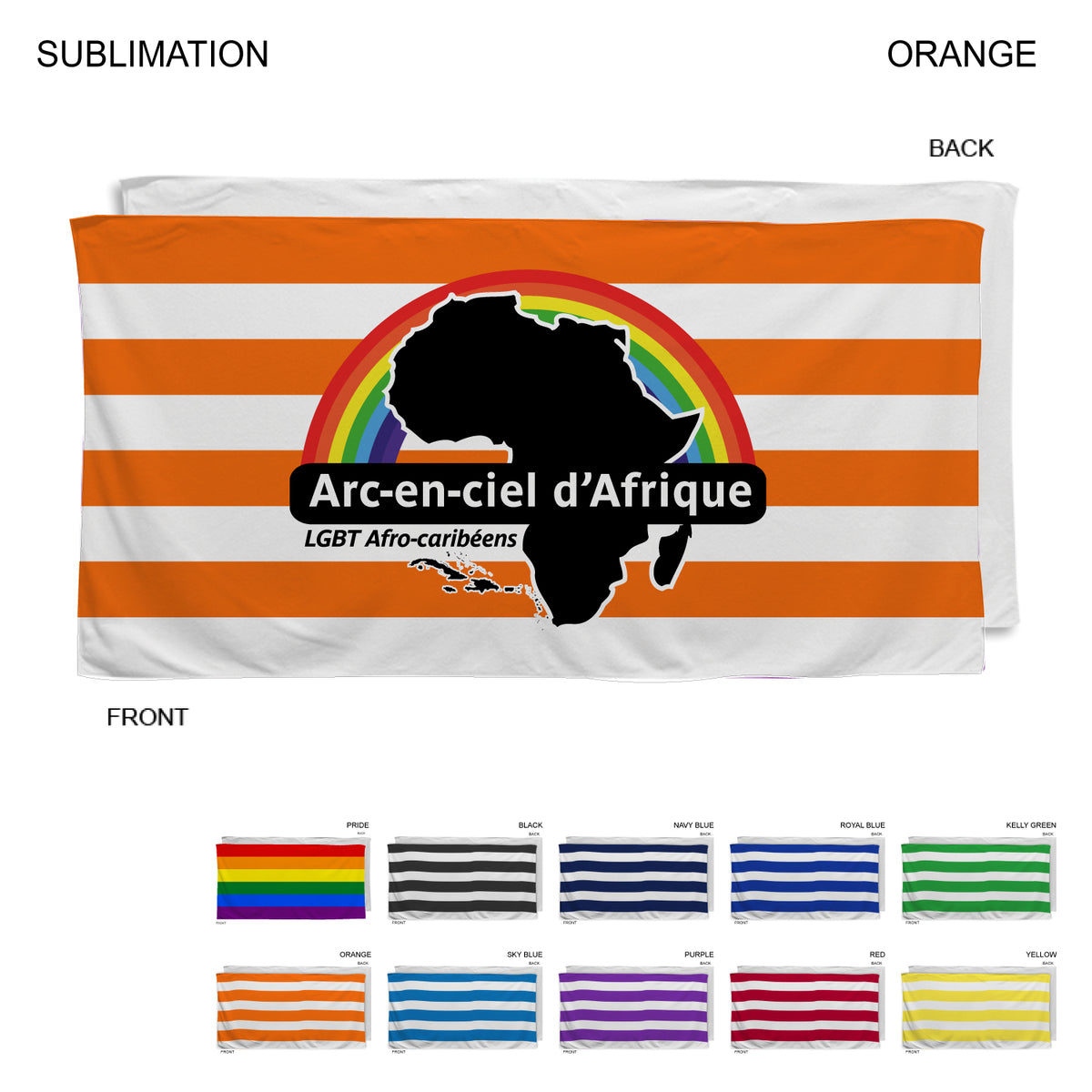 24 Hr Express Ship -Cabana Stripe Sublimated, Absorbent Microfiber Dri-Lite Terry Beach Towel, 30x60