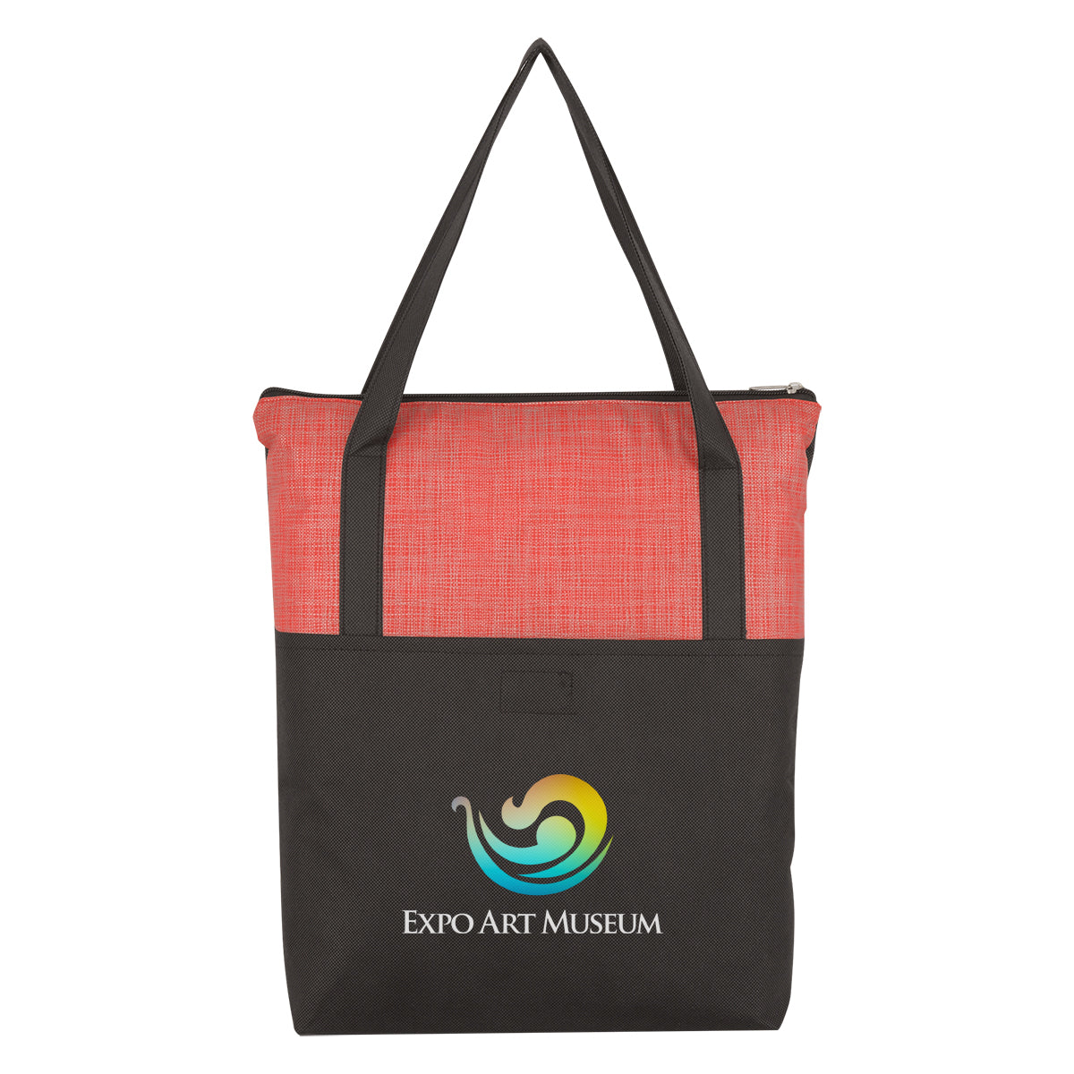 Crosshatch Non-woven Zippered Tote Bag