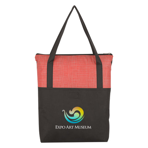 Crosshatch Non-woven Zippered Tote Bag