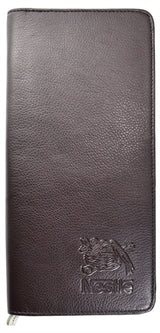 Passport & Ticket Holder with Zipper brown textured simuleather