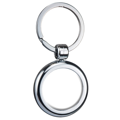 Two Sided Budget Chrome Plated Plastic Domed Key Tag Round