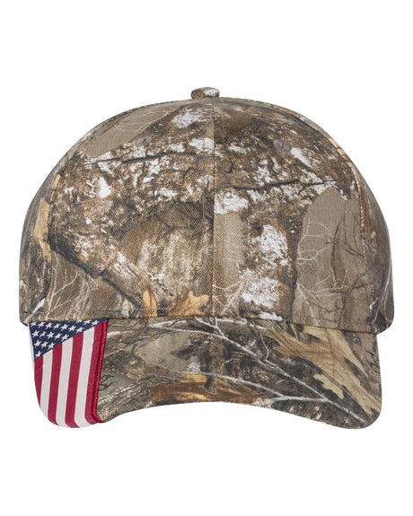 Outdoor Cap Camouflage w/Flag Visor Cap