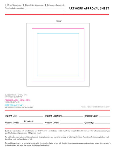 Colored Microfiber Dri-Lite Terry Skate, Cooling, Rally Towel, 10x10, Sublimated Edge to Edge 1 side