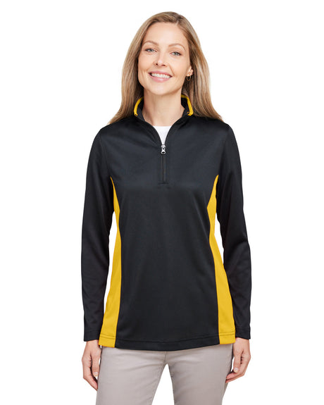 Harriton Ladies' Flash Snag Protection Plus IL Colorblock Quarter-Zip