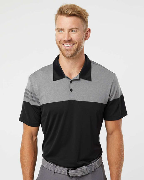 Adidas Heather 3-Stripes Colorblock Polo Shirt