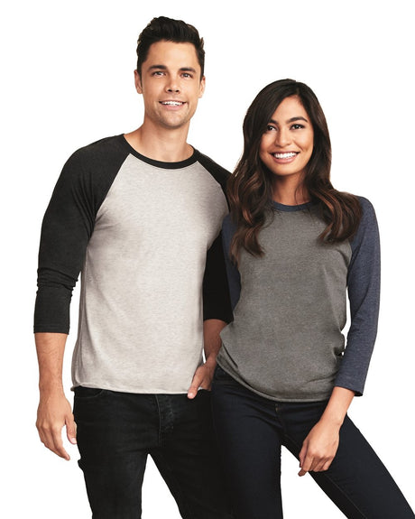 000046 Next Level Unisex Triblend Three-Quarter Sleeve Raglan Shirt
