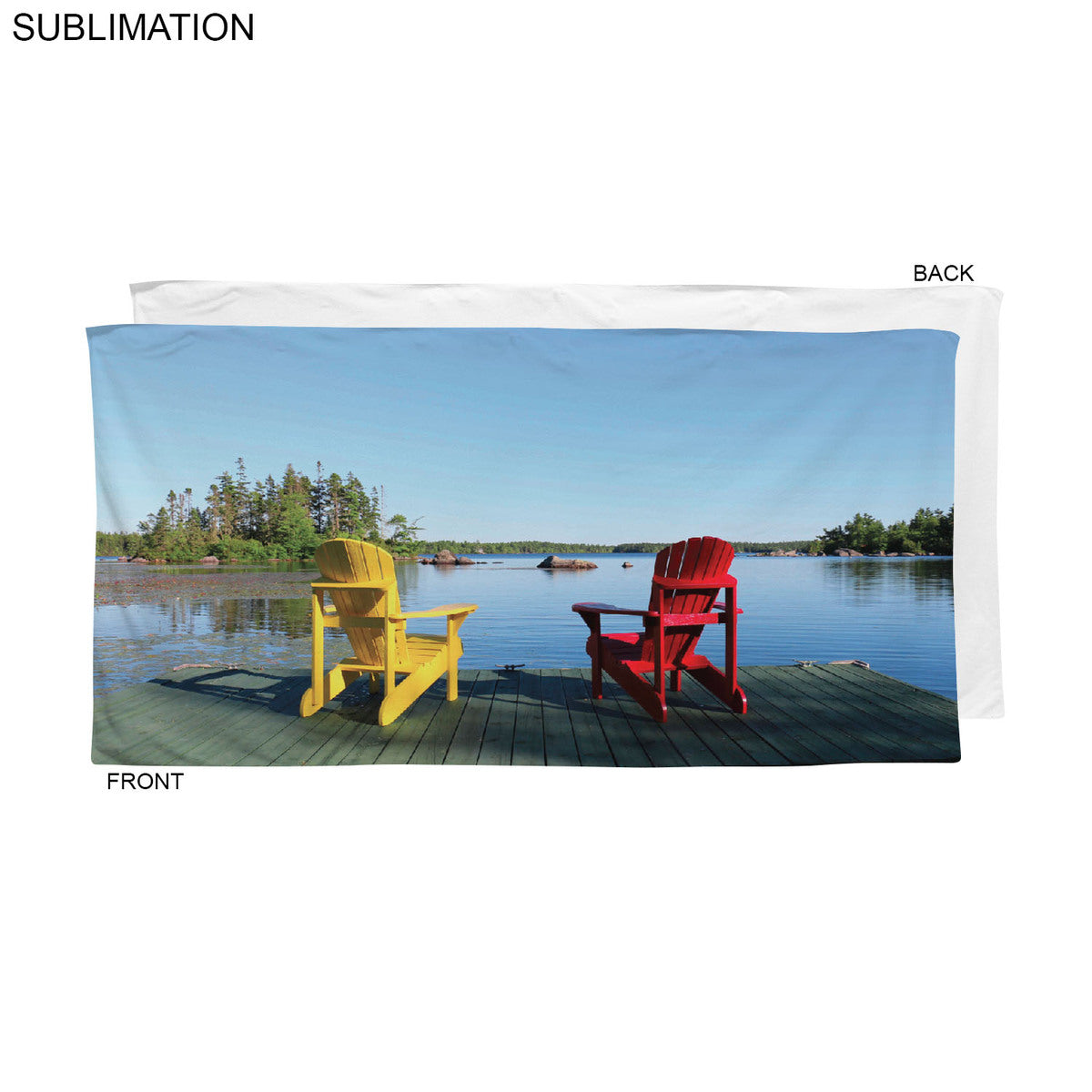 48 Hr Quick Ship - Stock Design Sublimated, Absorbent Microfiber Dri-Lite Terry Beach, 30x60