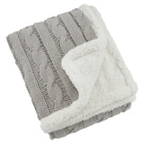 Cable Knit Chenille Sherpa Throw, with Lasered logo patch, NO SETUP CHARGE