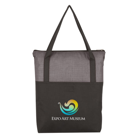 Crosshatch Non-woven Zippered Tote Bag