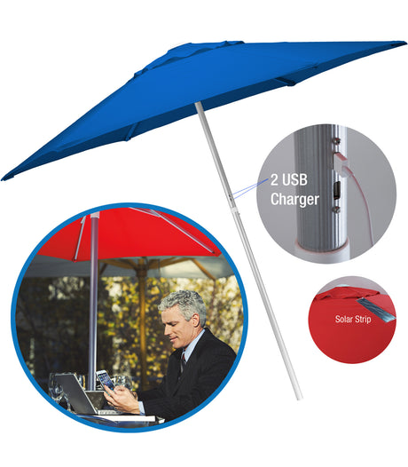7' Solar USB Market Umbrella