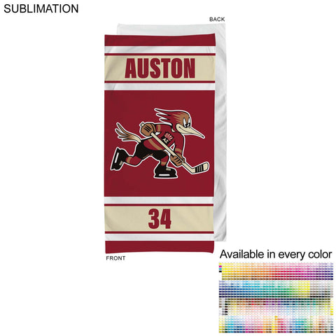 Team Towel in HEAVIEST Plush and Soft Velour Terry Cotton Blend, 30x60, Sublimated Shower Towel