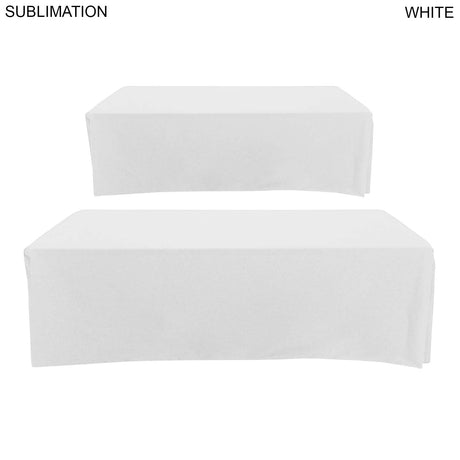 Sublimated Box Style Fitted Tablecloth for 8' Table, 4 sided, Closed back