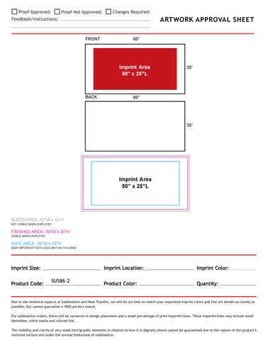 Plush and Soft Velour Terry Cotton Blend White Beach Towel, 30x60, Sublimated Full color logos