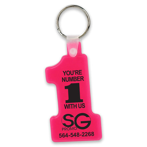 Soft Squeezable Key Tag (Number 1)