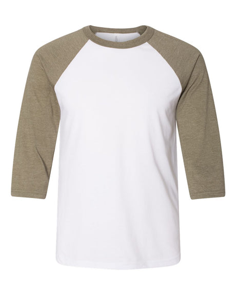 Bella+Canvas Unisex Three-Quarter Sleeve Baseball Tee