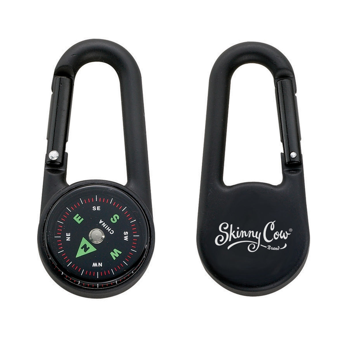 Colored Carabiner Compass - Black