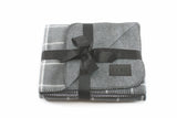 The Euro Throw - Gray Plaid (Laser Patch)