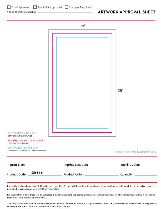 72 Hr Fast Ship - Microfiber Dri-lite Terry Towel, 15x25, Sublimated Edge to Edge 1 side