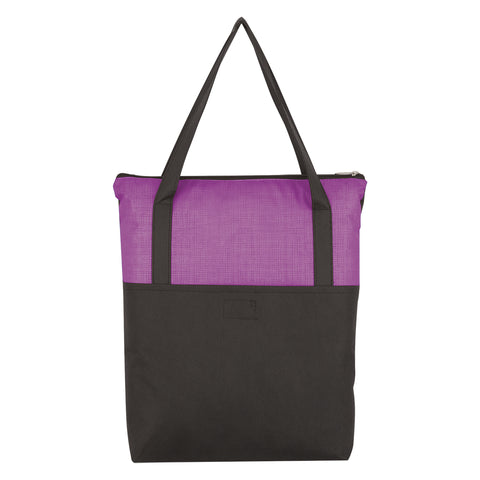 Crosshatch Non-woven Zippered Tote Bag