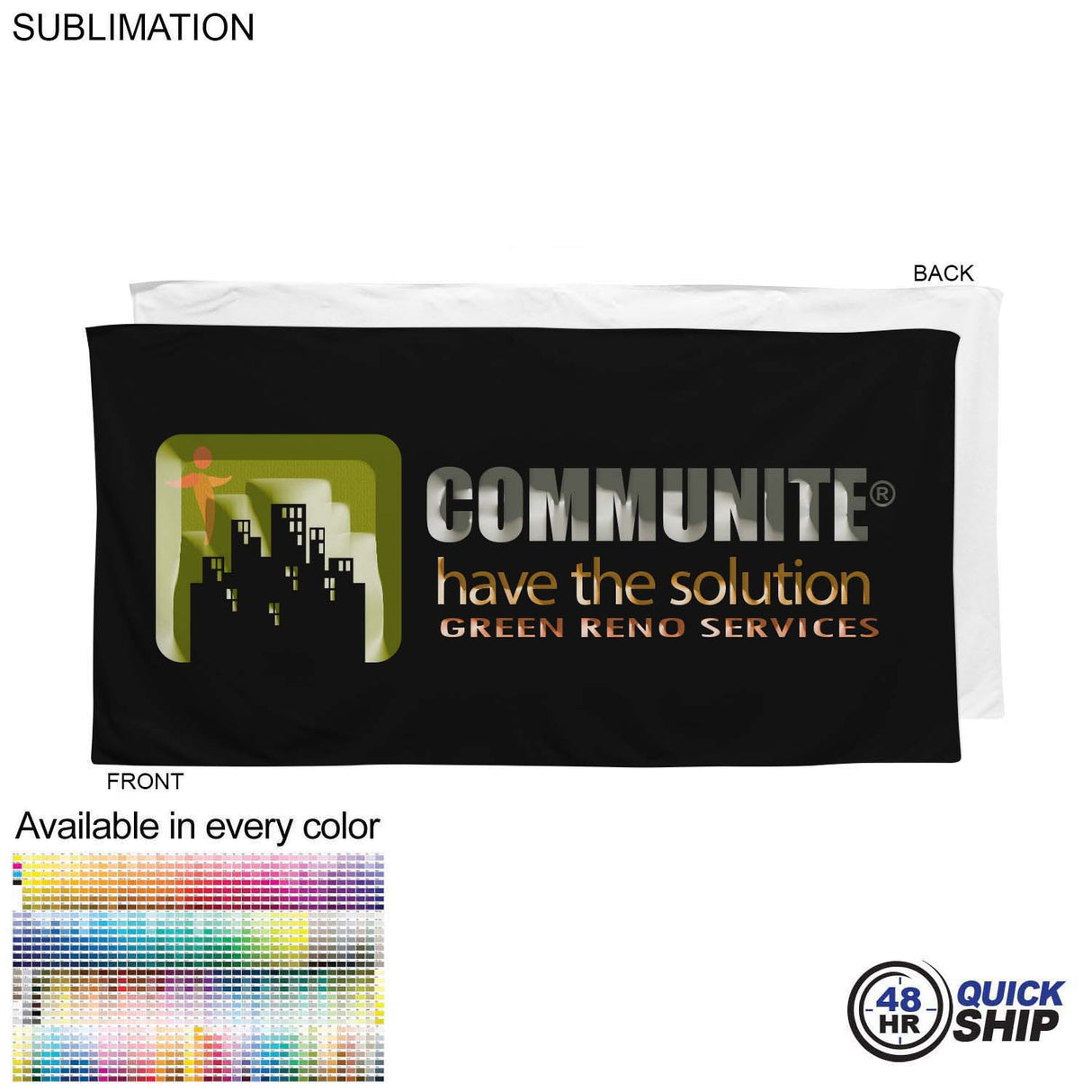 48 Hr Quick Ship - Plush and Soft Velour Terry Cotton Blend Colored Pool Towel, 24x48, Sublimated