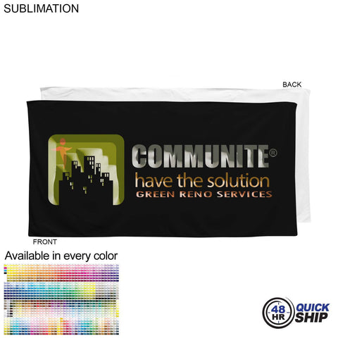 48 Hr Quick Ship - Plush and Soft Velour Terry Cotton Blend Colored Pool Towel, 24x48, Sublimated