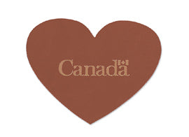 Heart Shaped single coaster brown, bonded leather - felt backing