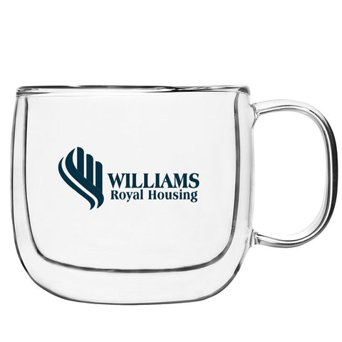 Barista Collection, 16.7oz double wall clear Borosilicate Glass Café Latte mug