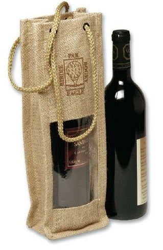 Jute Single Bottle Wine Bag
