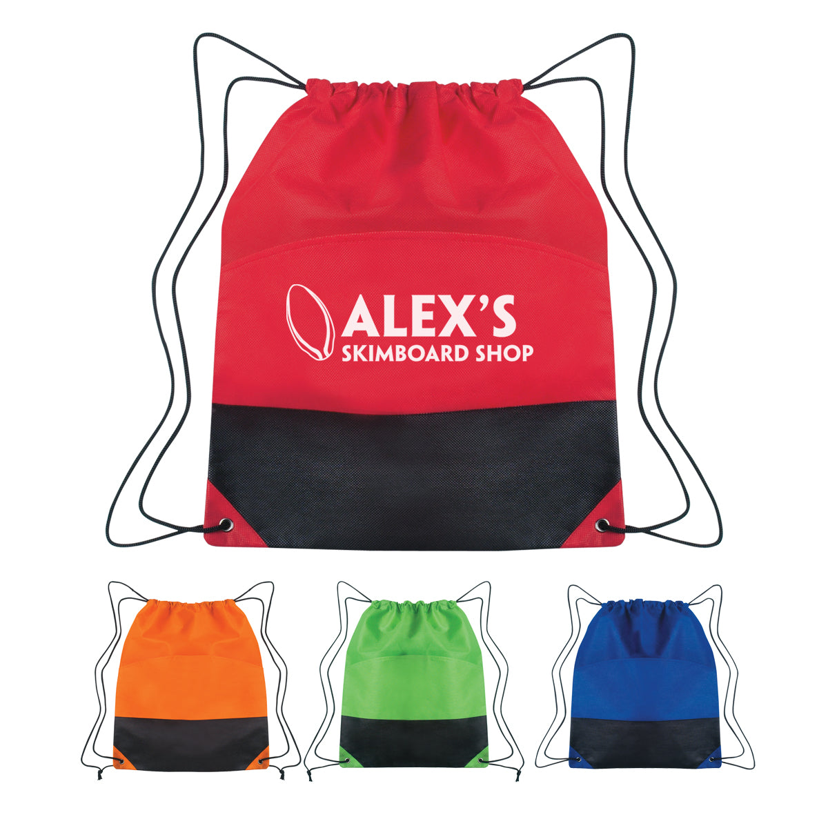 Non-woven Two-tone Drawstring Sports Pack