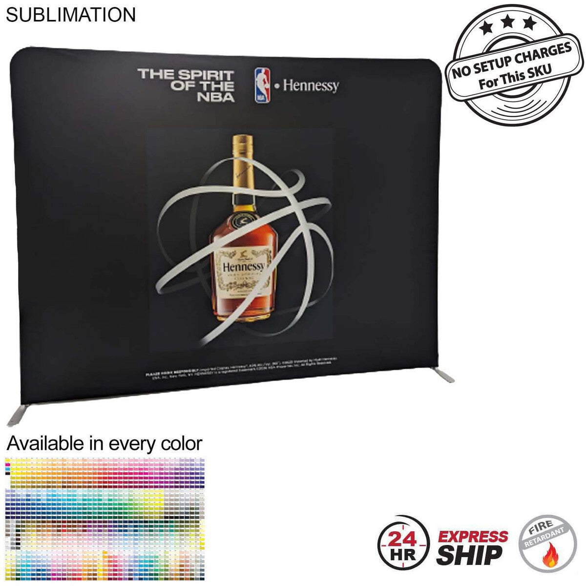 24 Hr Express - 8'W x 8'H EuroFit Straight Wall Display Kit, with Full Color Graphics Double Sided