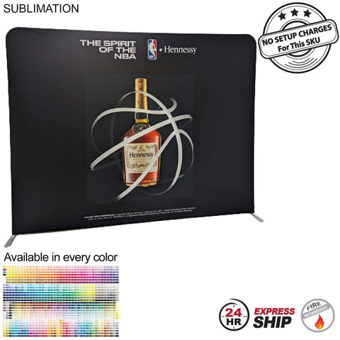 24 Hr Express - 8'W x 8'H EuroFit Straight Wall Display Kit, with Full Color Graphics Double Sided