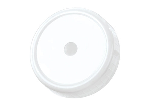 Plastic Mason style lid with straw hole, white
