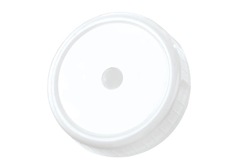 Plastic Mason style lid with straw hole, white