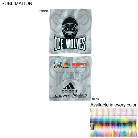 Microfiber Dri-Lite Terry Team and Sponsorship Towel, 10x10, Sublimated Edge to Edge 2 sides