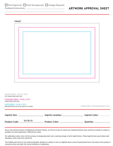 Microfiber Dri-Lite Terry Branding Towel, 12x18, Sublimated Edge to Edge 1 side