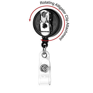 "Bellefontaine VL" Round Retractable Badge Reel & Holder w/Rotating Alligator Clip (Spot Color)