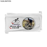Absorbent Microfiber Dri-Lite Terry White Cycling Towel, 20x40, Sublimated Full color Logo
