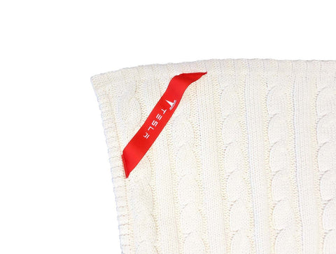 72 Hr Fast Ship - Premium Cable Knit Cotton Throw, 50x60, with Sublimated Ribbon, NO SETUP CHARGE