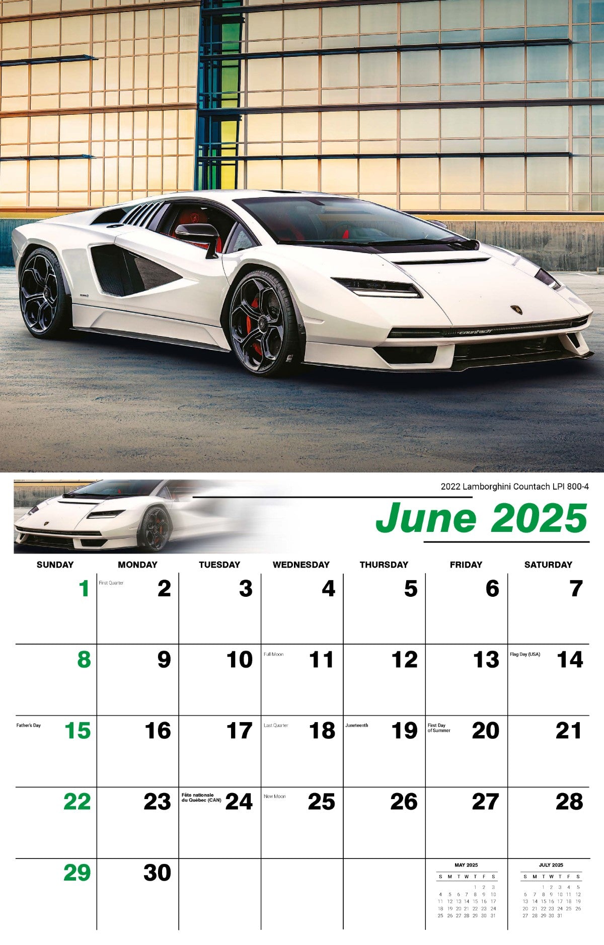 Galleria Wall Calendar 2025 Exotic Cars Eng.