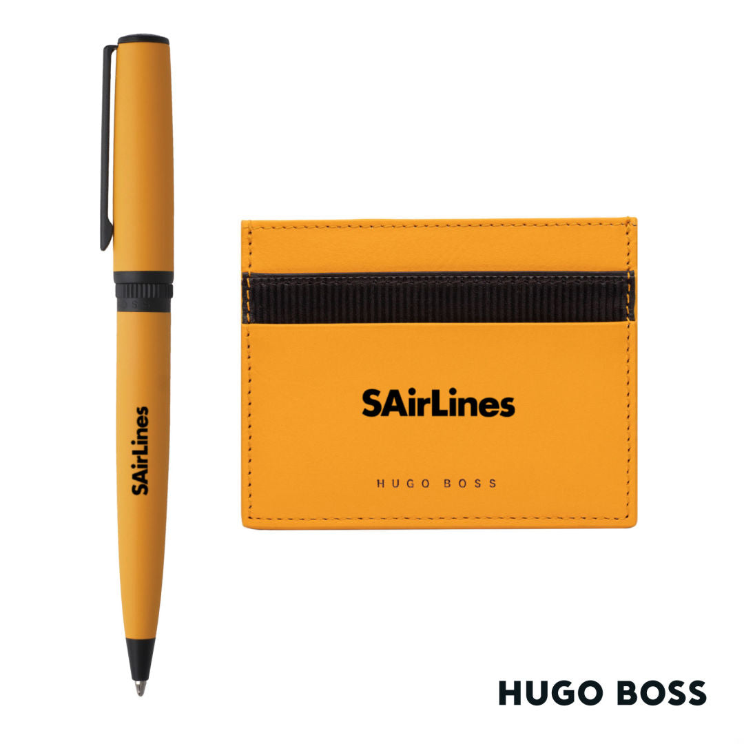 Hugo Boss® Matrix Card Holder/Gear Matrix Ballpoint Pen