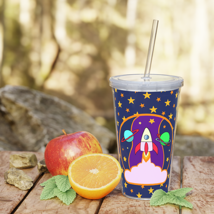 000001 Custom Plastic Tumbler with Straw