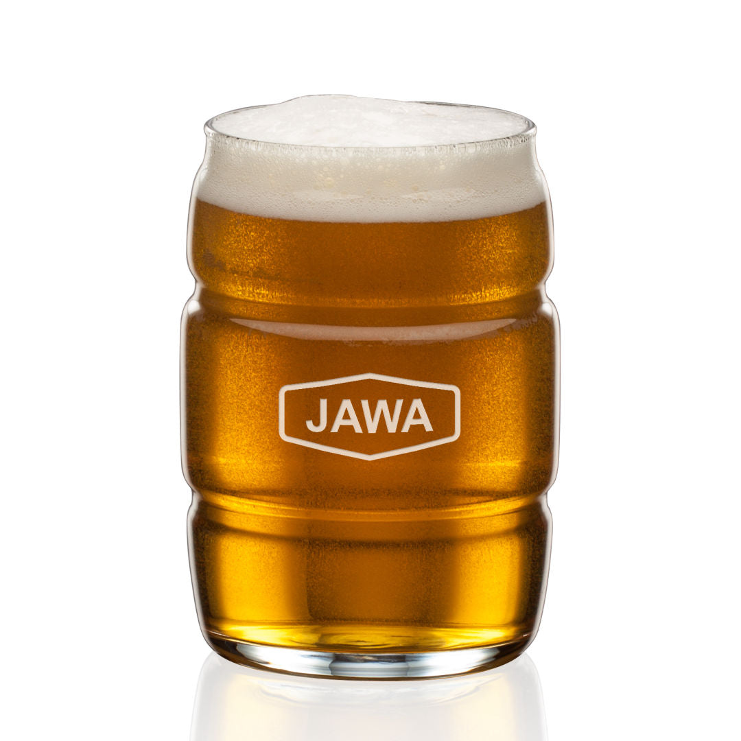 Barrel Beer Glass - Deep Etch 16oz